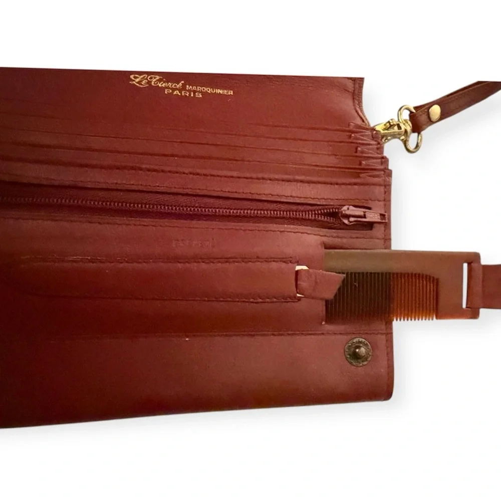 LE TIERCE MAROQUINIER PARIS VINTAGE LEATHER WRISTLET/CLUTCH NWT! - Picture 15 of 16